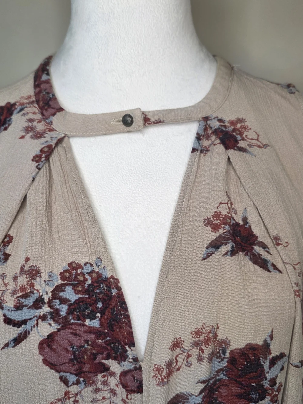 Free People Floral Trapeze Mini Dress Boho Romantic Keyhole Small